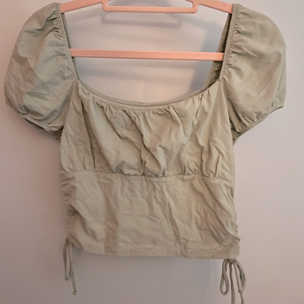 Hollister Puff Sleeve Top - Light Green